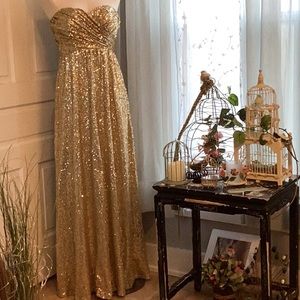 Gold Sequin ‘Revelry’ Formal Gown